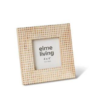 Nairobi 4x4" Photo Frame Natural/White - 17cm by Elme Living, a Decor for sale on Style Sourcebook