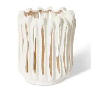 Nisha Candle Holder White - 28cm by Elme Living, a Candle Holders for sale on Style Sourcebook