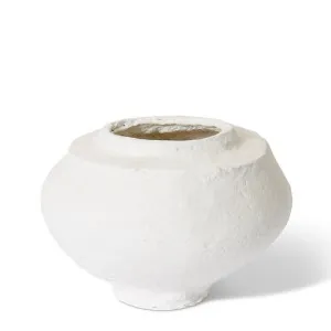 Nomusa Paper Mache Vessel White - 14cm by Elme Living, a Vases & Jars for sale on Style Sourcebook