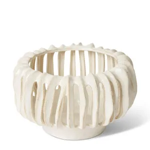 Onyeka Candle Holder White - 15cm by Elme Living, a Candle Holders for sale on Style Sourcebook