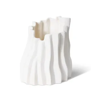 Phenyo Vessel Ivory - 26cm by Elme Living, a Vases & Jars for sale on Style Sourcebook