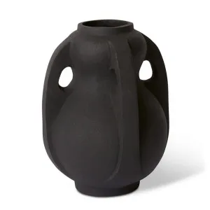 Rhodes Vase Black - 27cm by Elme Living, a Vases & Jars for sale on Style Sourcebook