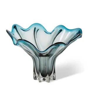 Shaka Wavy Vase Blue - 30cm by Elme Living, a Vases & Jars for sale on Style Sourcebook
