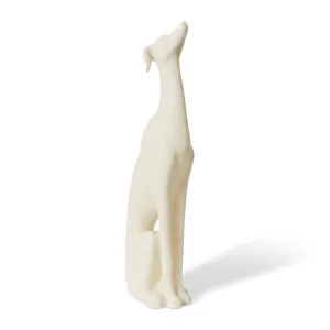 Sitting Dog Sculpture White - 70cm by Elme Living, a Statues & Ornaments for sale on Style Sourcebook