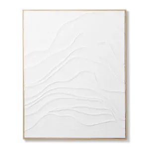 Wavy Hand Painted Wall Art White/Natural - 150 cm by Elme Living, a Artwork & Wall Decor for sale on Style Sourcebook