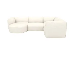 Dillon Boucle Ivory 4 Seater Corner Modular With Round Chaise by James Lane, a Sofas for sale on Style Sourcebook
