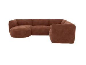 Dillon Muse Rust 4 Seater Corner Modular With Round Chaise by James Lane, a Sofas for sale on Style Sourcebook