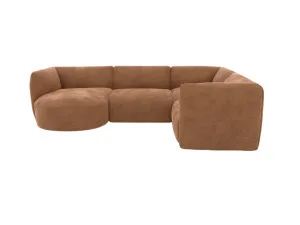 Dillon Tribute Chestnut 4 Seater Corner Modular With Round Chaise by James Lane, a Sofas for sale on Style Sourcebook