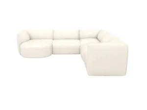 Dillon Boucle Ivory 5 Seater Corner Modular With Round Chaise by James Lane, a Sofas for sale on Style Sourcebook