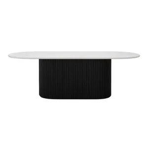 Ares Dining Table White Marble & Black Ash Wood by James Lane, a Dining Tables for sale on Style Sourcebook