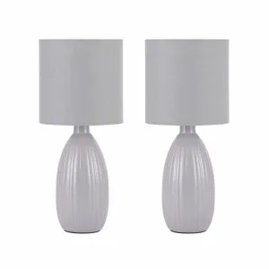 Nora Table Lamp Set of 2 Grey by Lexi Lighting, a Lighting for sale on Style Sourcebook