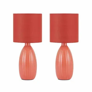 Nora Table Lamp Set of 2 Coral by Lexi Lighting, a Lighting for sale on Style Sourcebook