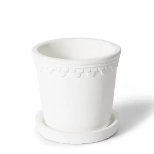 Sophia Pot w. Saucer White by Elme Living, a Plant Holders for sale on Style Sourcebook