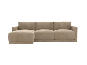 Haven Muse Soft Brown Chaise Sofa Left Facing - 3 Seater by James Lane, a Sofas for sale on Style Sourcebook