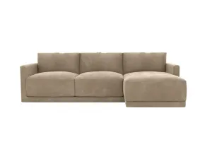 Haven Muse Soft Brown Chaise Sofa Right Facing - 3 Seater by James Lane, a Sofas for sale on Style Sourcebook