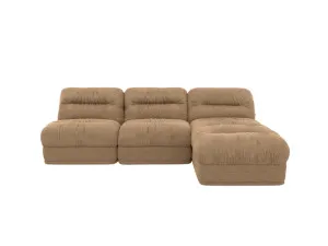 Reva Avon Honey 3 Seater Modular Chaise Sofa by James Lane, a Sofas for sale on Style Sourcebook
