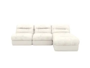 Reva Boucle Ivory 3 Seater Modular Chaise Sofa by James Lane, a Sofas for sale on Style Sourcebook