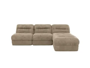 Reva Muse Soft Brown 3 Seater Modular Chaise Sofa by James Lane, a Sofas for sale on Style Sourcebook