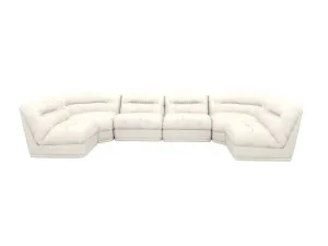 Reva Boucle Ivory 6 Seater U-Shaped Modular Sofa by James Lane, a Sofas for sale on Style Sourcebook