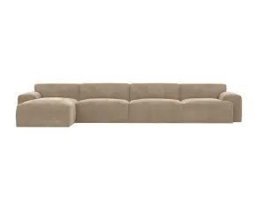 Copenhagen Muse Soft Brown Chaise Sofa - 4 Seater by James Lane, a Sofas for sale on Style Sourcebook