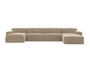 Copenhagen Muse Soft Brown Chaise Sofa - 5 Seater U Shaped Modular by James Lane, a Sofas for sale on Style Sourcebook