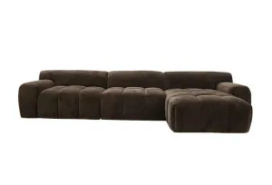 Poppy Muse Chocolate Chaise Sofa - 3 Seater by James Lane, a Sofas for sale on Style Sourcebook