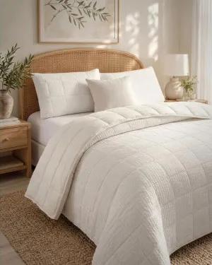 Crinkle White Coverlet Set by null, a Quilt Covers for sale on Style Sourcebook