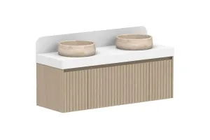 Harper 1435 Double Bowl Vanity, Wall Hung, Coastal Oak by ADP, a Vanities for sale on Style Sourcebook