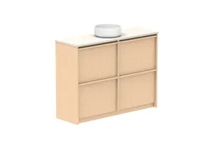 Eli Ensuite 1200 All Drawer Centre Bowl Vanity, Floor Mount, Blonde Oak by ADP, a Vanities for sale on Style Sourcebook