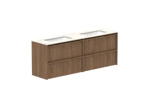 Eli Ensuite 1500 All Drawer Double Bowl Vanity, Wall Hung, Notaio Walnut by ADP, a Vanities for sale on Style Sourcebook