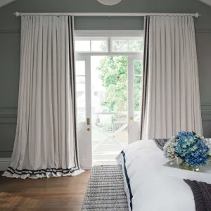Madison Linen Drapes with Double Banding by DrapeCo, a Curtains for sale on Style Sourcebook