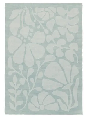 Marion Blue Botanical Washable Rug by Miss Amara, a Contemporary Rugs for sale on Style Sourcebook