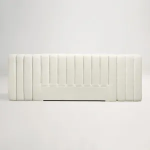 Arlo Queen Tufted Wide Headboard - Ivory by Lounge Lovers, a Bed Heads for sale on Style Sourcebook