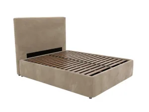 Havana Leo Gas Lift Bed Muse Soft Brown Queen by James Lane, a Beds & Bed Frames for sale on Style Sourcebook