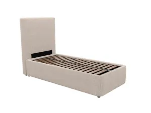 Havana Leo Gas Lift Bed Boucle Pumice King Single by James Lane, a Beds & Bed Frames for sale on Style Sourcebook