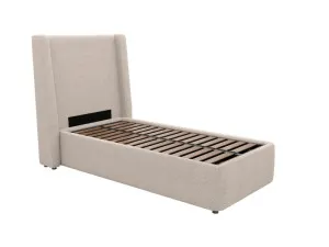 Wing Leo Gas Lift Bed Boucle Pumice Single by James Lane, a Beds & Bed Frames for sale on Style Sourcebook