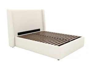 Wing Leo Gas Lift Bed Boucle Ivory Double by James Lane, a Beds & Bed Frames for sale on Style Sourcebook