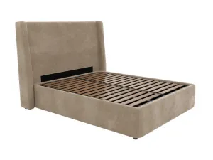 Wing Leo Gas Lift Bed Muse Soft Brown Queen by James Lane, a Beds & Bed Frames for sale on Style Sourcebook