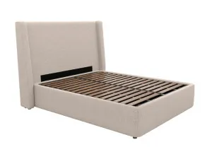 Wing Leo Gas Lift Bed Boucle Pumice by James Lane, a Beds & Bed Frames for sale on Style Sourcebook
