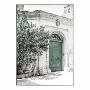Green Doors Box Framed Canvas in 61 x 84cm White by OZ Design, a Painted Canvases for sale on Style Sourcebook
