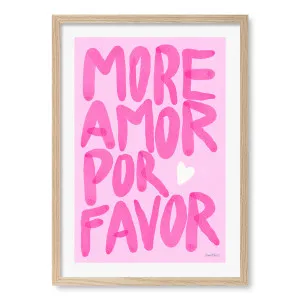 Pink More Amor Please Wall Art Print by Baroo Bloom by Profile Australia, a Prints for sale on Style Sourcebook