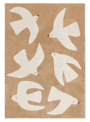 Romina Taupe Bird Rug by Miss Amara, a Kids Rugs for sale on Style Sourcebook