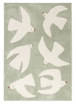 Sabina Sage Bird Rug by Miss Amara, a Kids Rugs for sale on Style Sourcebook