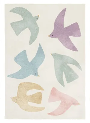 Philomena Multi Coloured Bird Rug by Miss Amara, a Kids Rugs for sale on Style Sourcebook