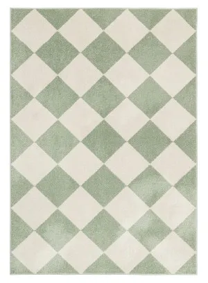 Winifred Green Harlequin Rug by Miss Amara, a Kids Rugs for sale on Style Sourcebook