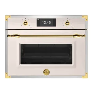 Bertazzoni Heritage 60cm Combi-Microwave Compact Oven Ivory Gold FHER4077MTAG3 by Bertazzoni, a Microwave Ovens for sale on Style Sourcebook