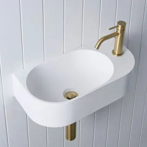Wall Hung Basin with Short Basin Mixer Set Brushed Brass, Yabby, Brushed Brass by Yabby, a Basins for sale on Style Sourcebook
