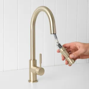 Yabby Melbourne Dual Function Pullout Kitchen Mixer in Warm Brushed Nickel with Pull-Out Hose and Two Spray Functions for Kitchen by Yabby, a Bathroom Taps & Mixers for sale on Style Sourcebook