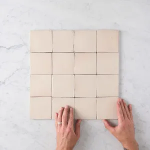 Noosa Gloss Zellige Taupe Square Tile by TileCloud, Handmade, Taupe Color by TileCloud, a Moroccan Look Tiles for sale on Style Sourcebook