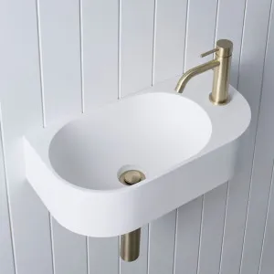 Wall Hung Basin with Short Basin Mixer Set, Warm Brushed Nickel Finish, Yabby by Yabby, a Basins for sale on Style Sourcebook
